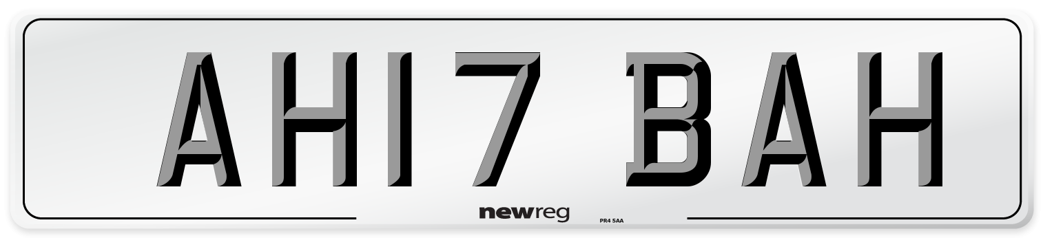AH17 BAH Number Plate from New Reg